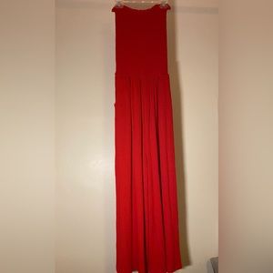 Red romper size small (could possibly fit a medium) with stretchy top